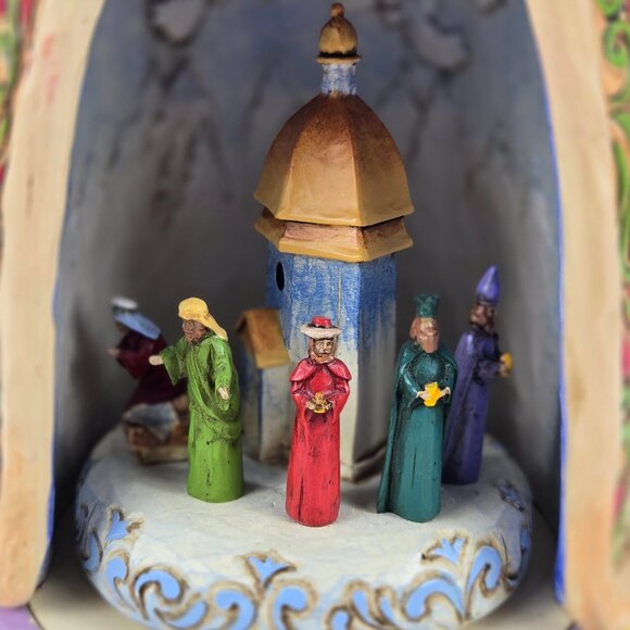 Jim Shore Silent Night Angel Music Box Interior Light Nativity Scene Heartwood - Picture 7 of 14